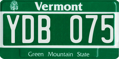 VT license plate YDB075
