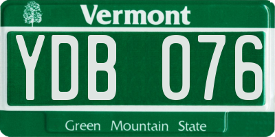VT license plate YDB076