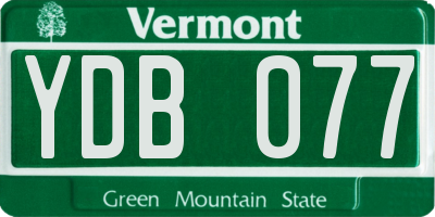 VT license plate YDB077