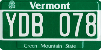 VT license plate YDB078