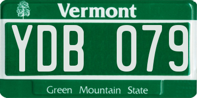 VT license plate YDB079