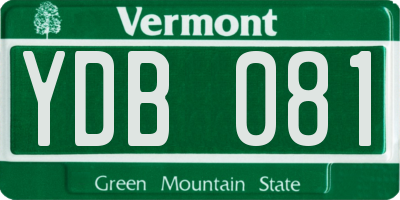 VT license plate YDB081