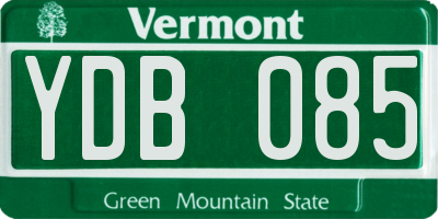 VT license plate YDB085
