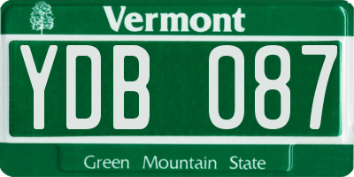 VT license plate YDB087