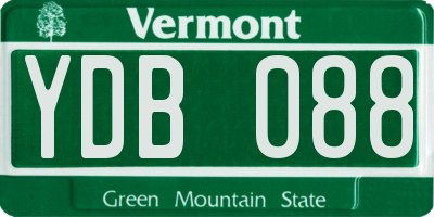 VT license plate YDB088