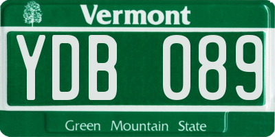VT license plate YDB089