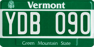 VT license plate YDB090