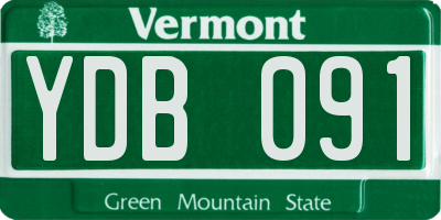 VT license plate YDB091