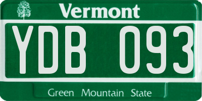 VT license plate YDB093
