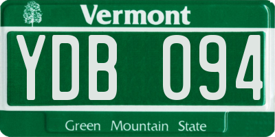 VT license plate YDB094