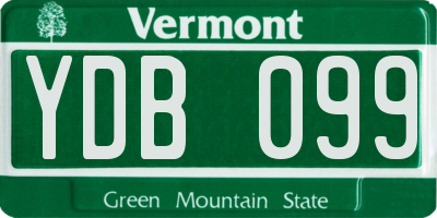 VT license plate YDB099