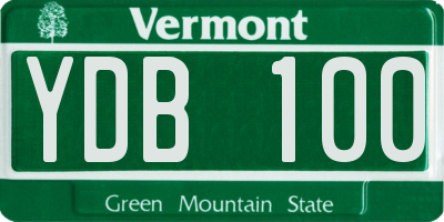 VT license plate YDB100