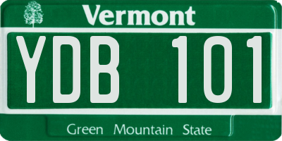 VT license plate YDB101