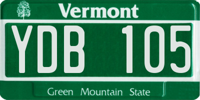 VT license plate YDB105