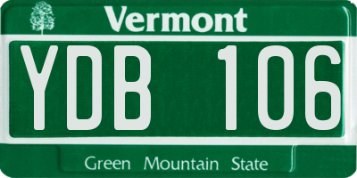 VT license plate YDB106