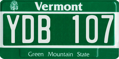 VT license plate YDB107