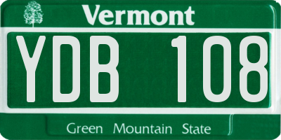VT license plate YDB108