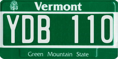 VT license plate YDB110