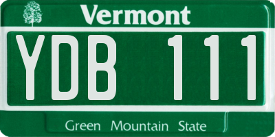 VT license plate YDB111