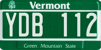 VT license plate YDB112