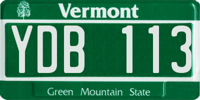 VT license plate YDB113
