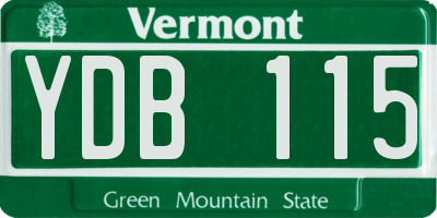 VT license plate YDB115