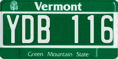 VT license plate YDB116