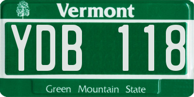 VT license plate YDB118