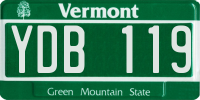 VT license plate YDB119