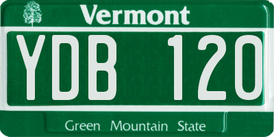 VT license plate YDB120