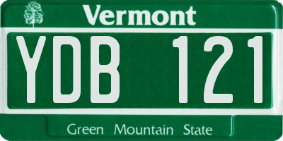 VT license plate YDB121
