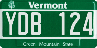 VT license plate YDB124