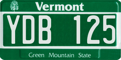 VT license plate YDB125