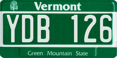 VT license plate YDB126
