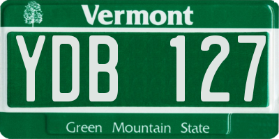 VT license plate YDB127