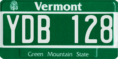 VT license plate YDB128