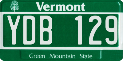 VT license plate YDB129