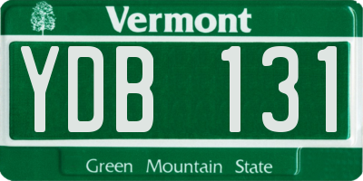 VT license plate YDB131