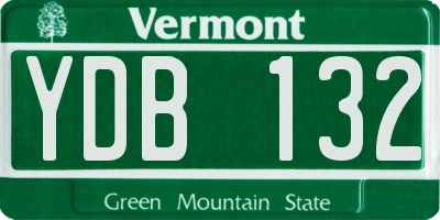 VT license plate YDB132