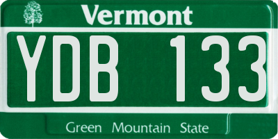 VT license plate YDB133
