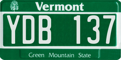 VT license plate YDB137