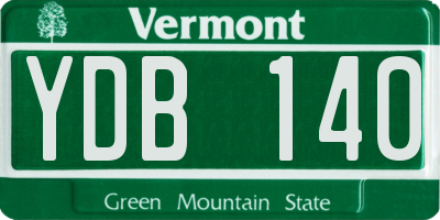 VT license plate YDB140