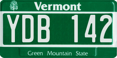 VT license plate YDB142