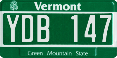 VT license plate YDB147
