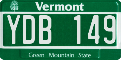 VT license plate YDB149