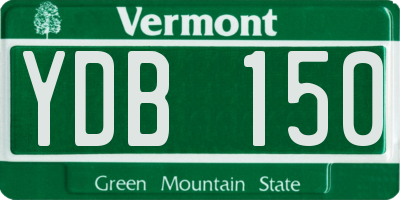 VT license plate YDB150