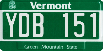VT license plate YDB151