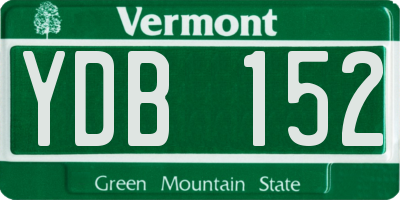 VT license plate YDB152