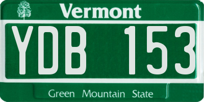 VT license plate YDB153