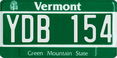 VT license plate YDB154